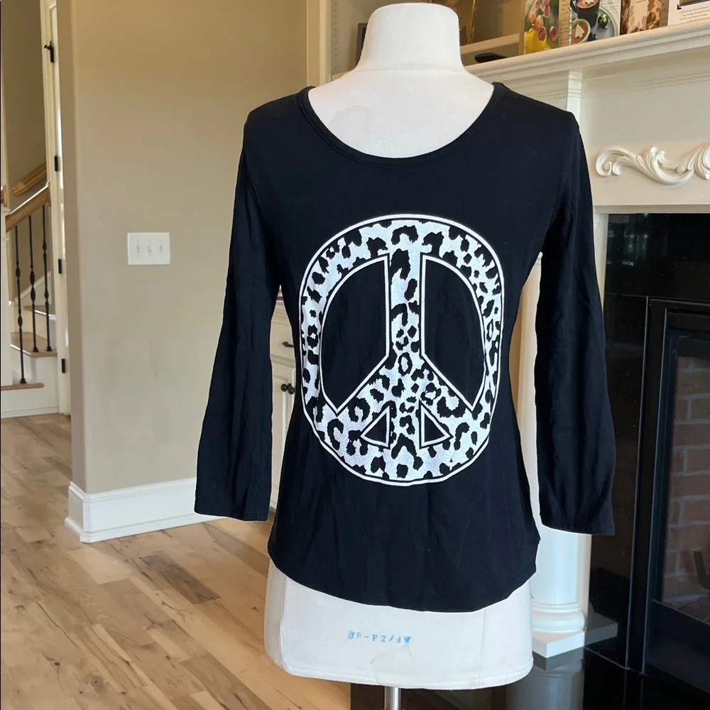Justice Peace Shirt Black Long Sleeve Cotton